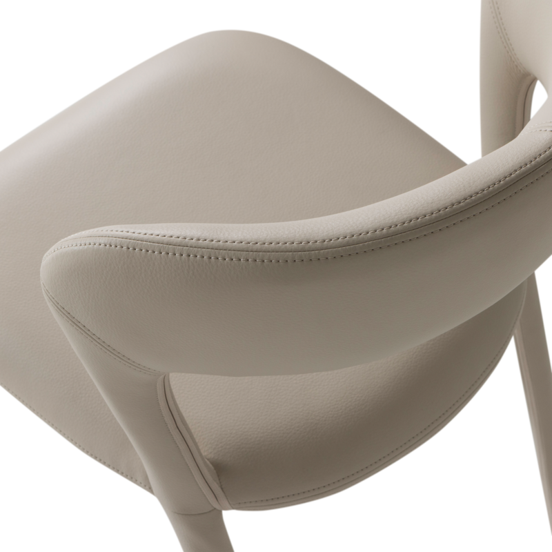 WOOOD-collectie Noble Eetkamerstoel Leerlook Beige