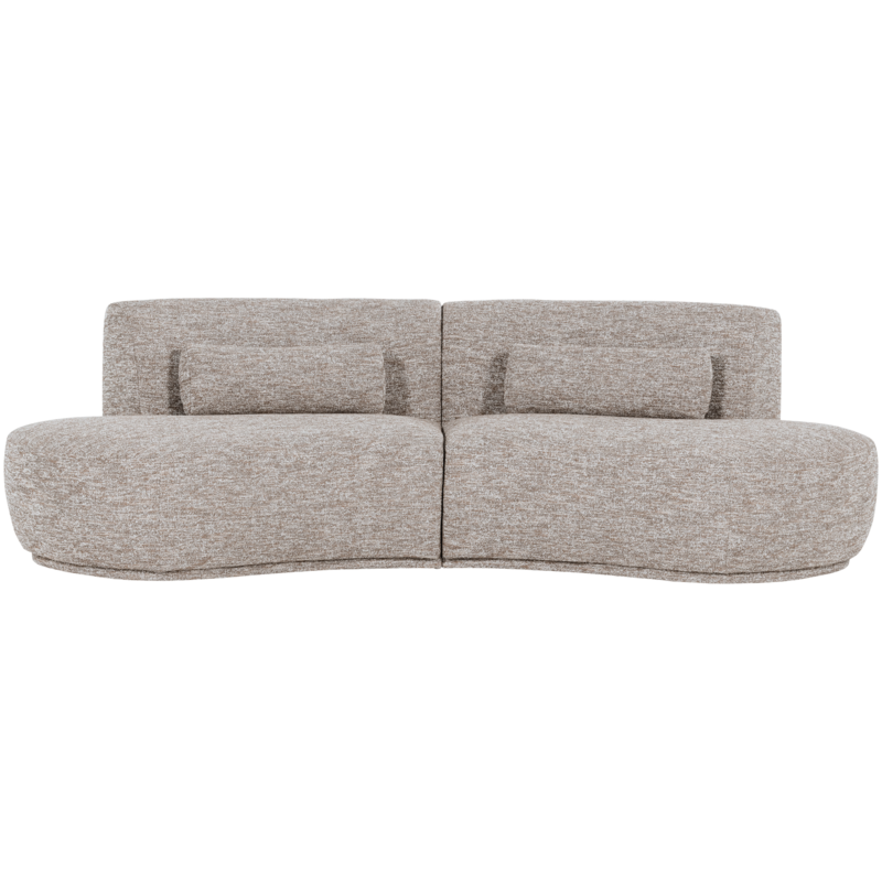 WOOOD-collectie Batavier Half Ronde Bank 4-Zits Zand Melange