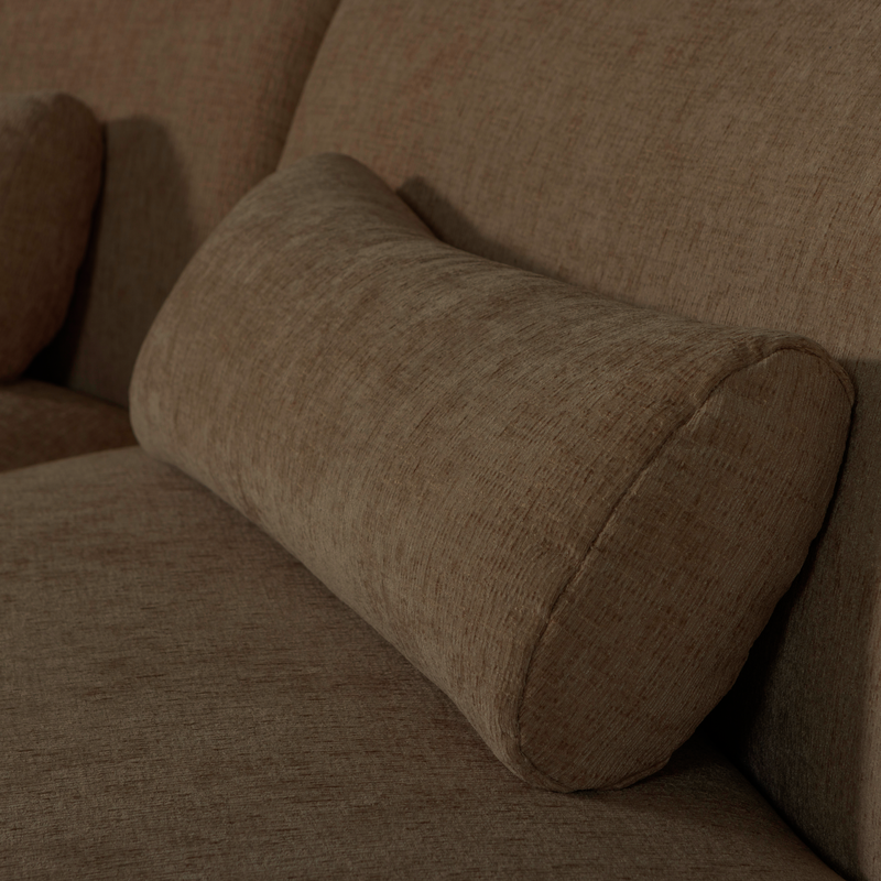 WOOOD-collectie Batavier Half Ronde Bank 4-Zits Velvet Melange Bruin