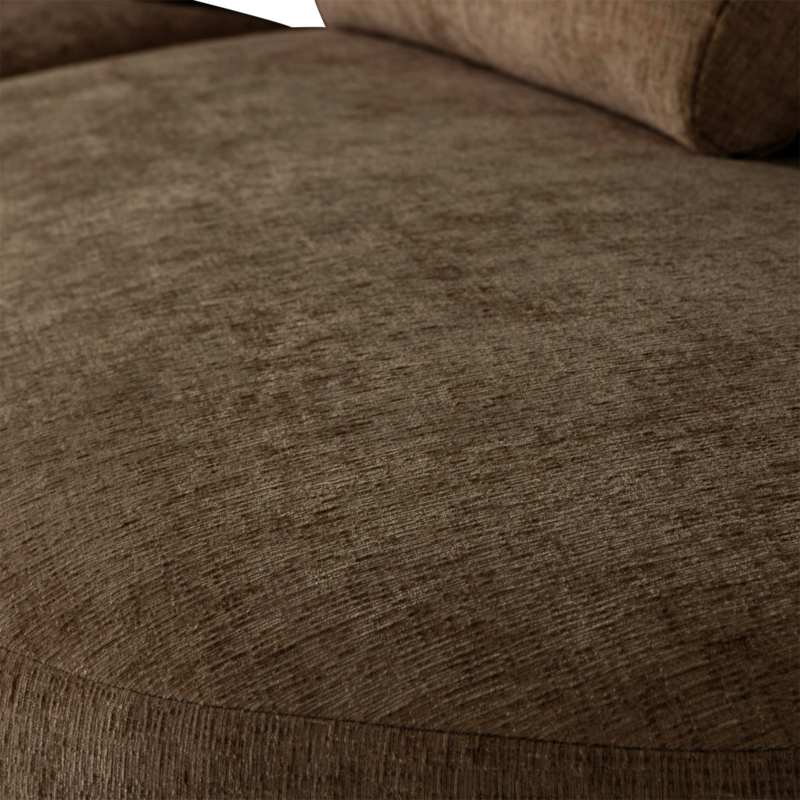 WOOOD-collectie Batavier Half Ronde Bank 4-Zits Velvet Melange Bruin