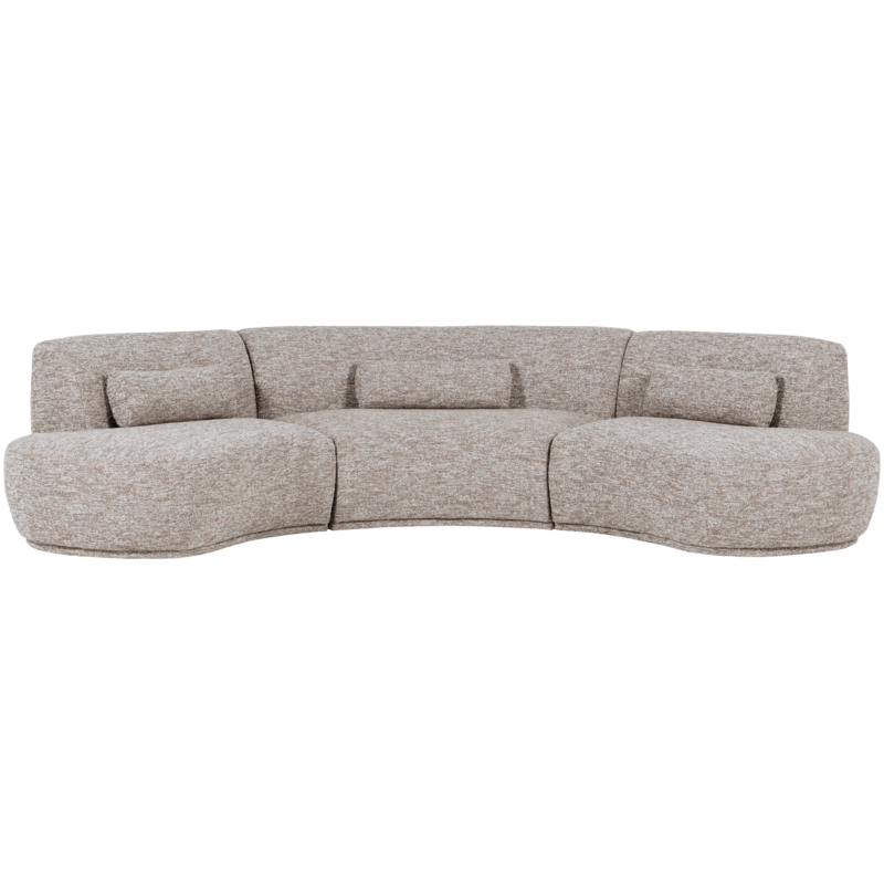 WOOOD-collectie Batavier Half Ronde Bank 6-Zits Zand Melange