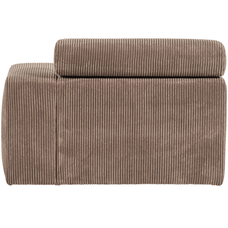 WOOOD-collectie Novi Chaise Longue Element Arm Rechts Ribstof Taupe