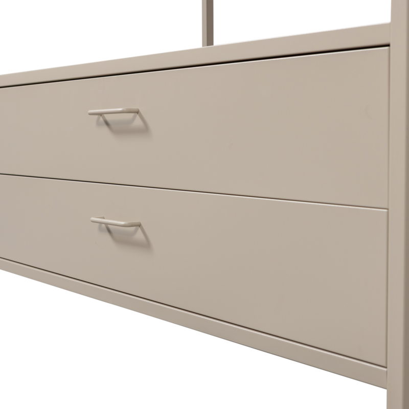 WOOOD-collectie Ferris Open Kledingkast 100 Cm Metaal Zand