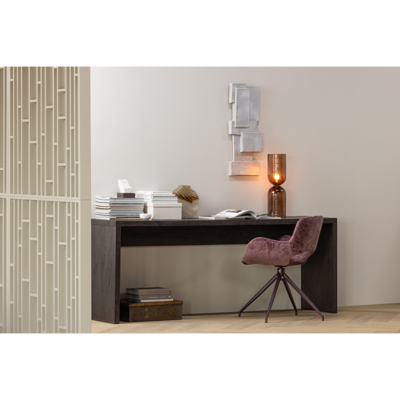 WOOOD-collectie Eliva Eetkamerstoel Structure Velvet Paars - Set Van 2