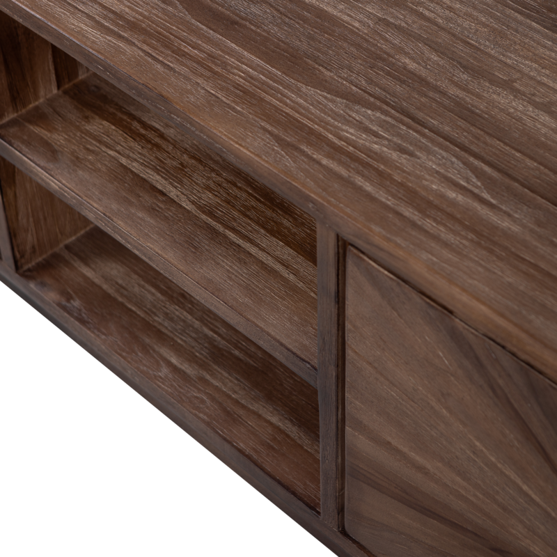 WOOOD-collectie Sun Tv Meubel Met Open Vak Recycled Teak Bruin