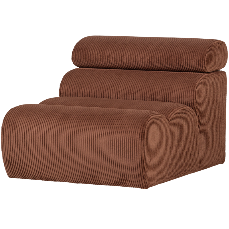 WOOOD-collectie Novi 1-Zits Element Ribstof Terra
