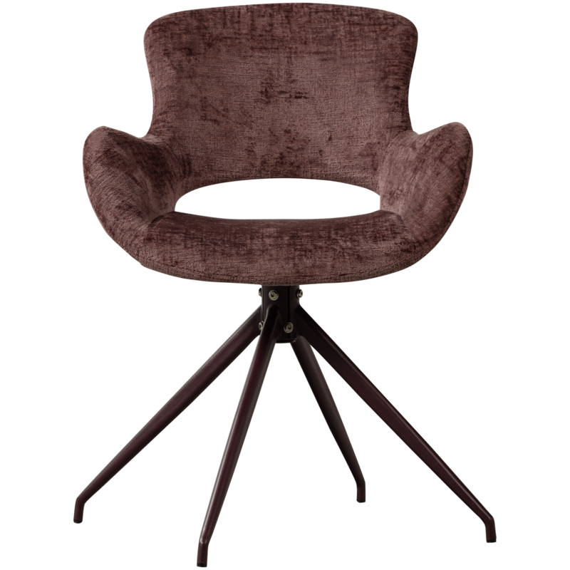 WOOOD-collectie Eliva Eetkamerstoel Structure Velvet Paars - Set Van 2