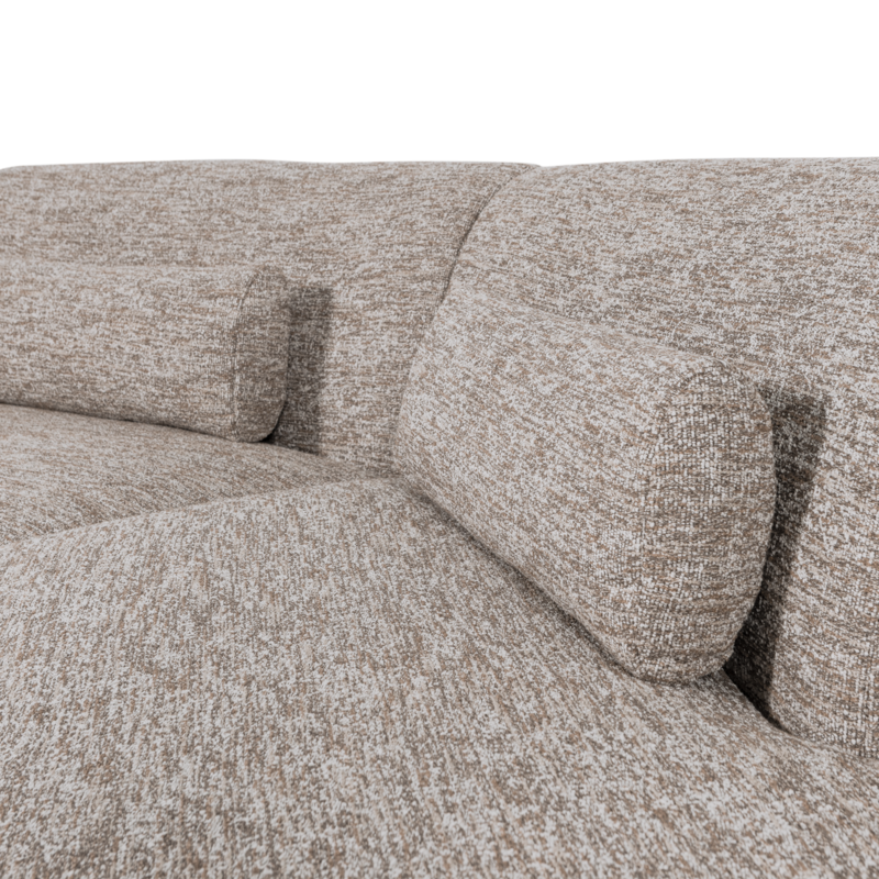 WOOOD-collectie Batavier Half Ronde Bank 4-Zits Zand Melange