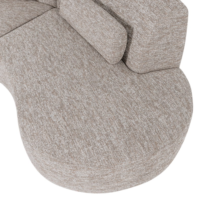 WOOOD-collectie Batavier Half Ronde Bank 4-Zits Zand Melange