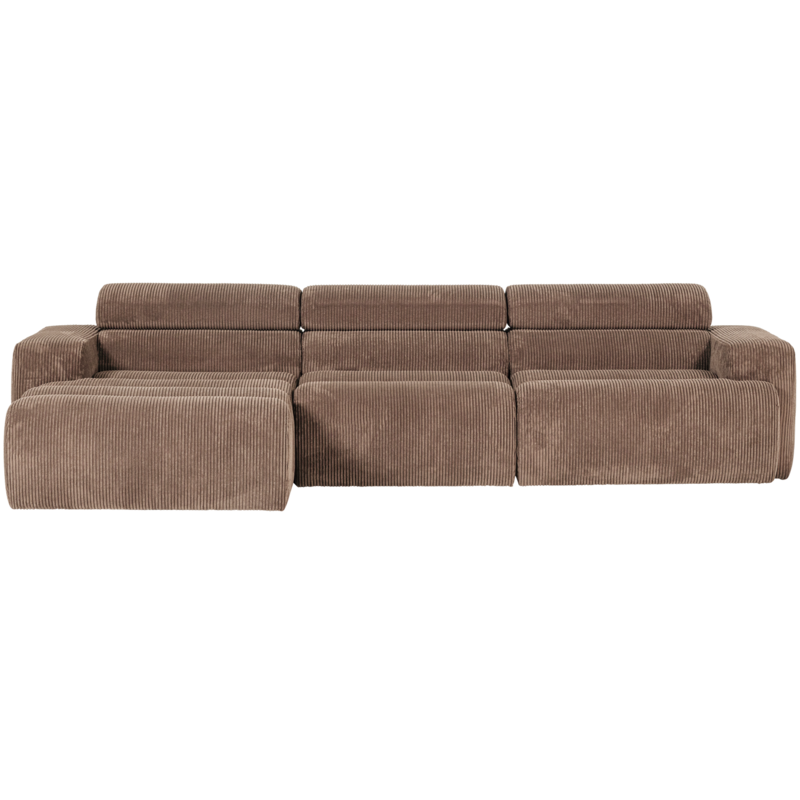 WOOOD-collectie Novi Chaise Longue Bank Links Ribstof Taupe