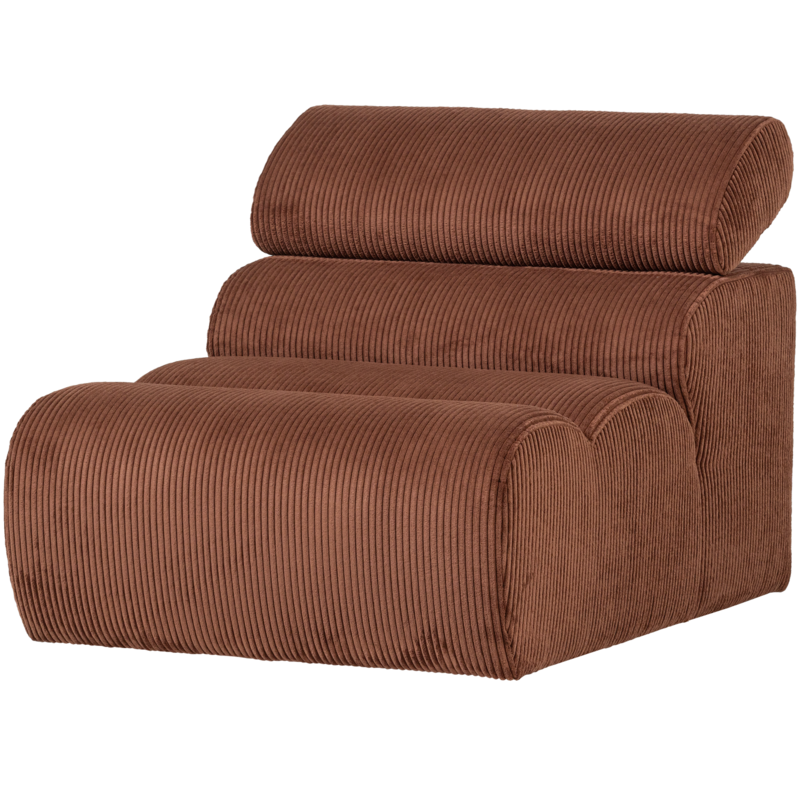 WOOOD-collectie Novi 1-Zits Element Ribstof Terra