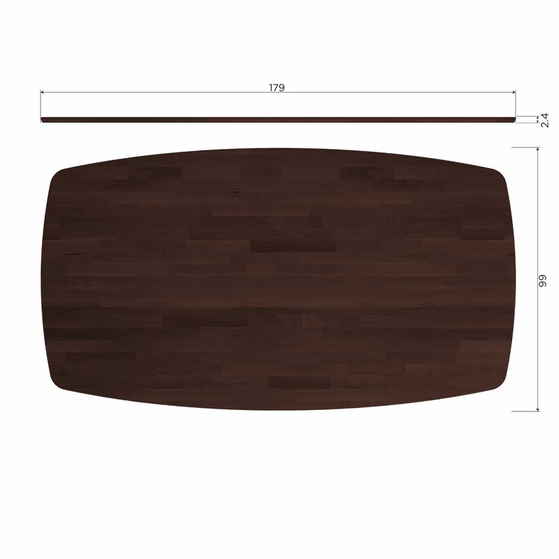 WOOOD-collectie Tablo Eettafel Deens Ovaal Vl 180X100 Cm Mystic Brown [Fsc]
