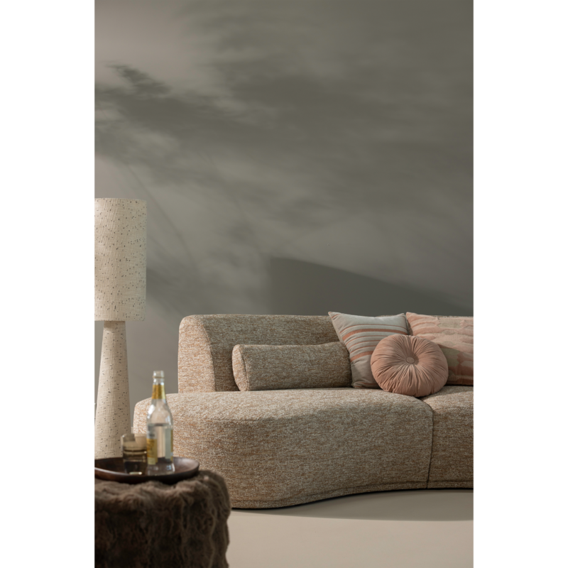 WOOOD-collectie LOFT VLOERLAMP METAAL/BOUCLE NATUREL MET STIPPEN 130xO30CM