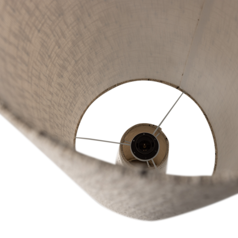 WOOOD-collectie LOFT VLOERLAMP METAAL/BOUCLE NATUREL MET STIPPEN 130xO30CM