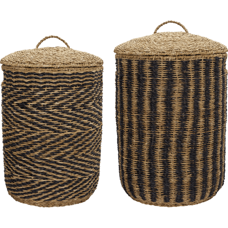 House Doctor-collectie Wasmanden Cesto naturel, Zwart