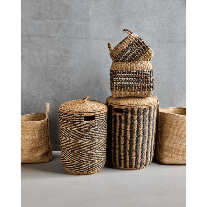 House Doctor-collectie Wasmanden Cesto naturel, Zwart