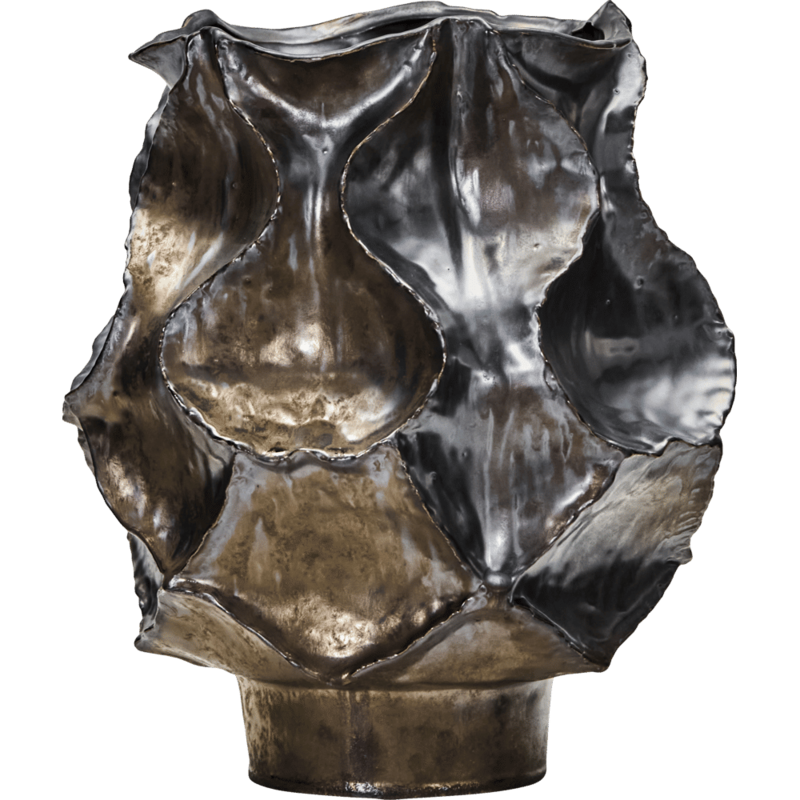 House Doctor-collectie Vase Waves Antique metallic