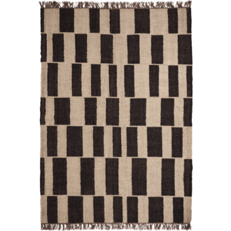 House Doctor Vloerkleed Graph Zwart, naturel 230x160 cm