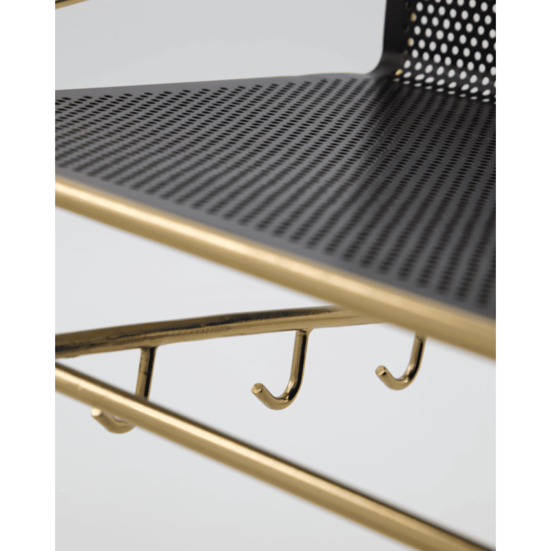 House Doctor-collectie Shelf Wally Antique brass finish;Black