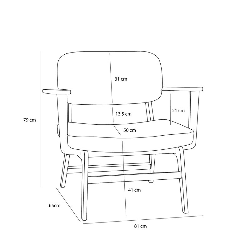 Hübsch-collectie Haze Lounge Chair Grey/Natural