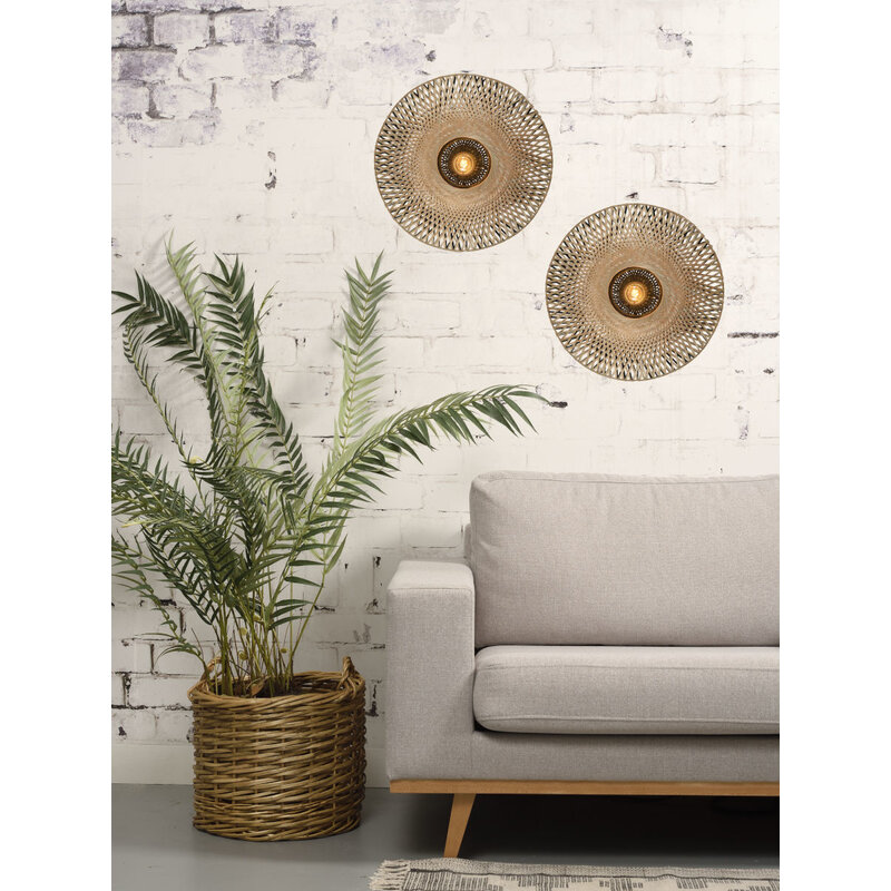 Good&Mojo-collectie Wandlamp Kalimantan bamboe plat S