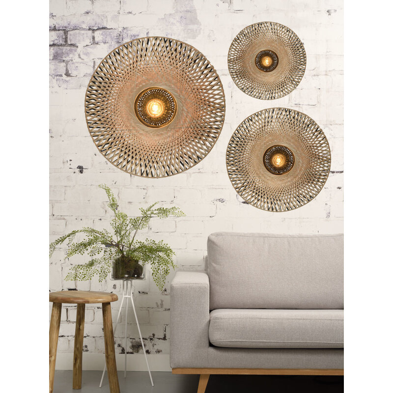 Good&Mojo-collectie Wandlamp Kalimantan bamboe plat S