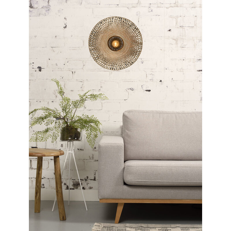 Good&Mojo-collectie Wandlamp Kalimantan bamboe plat S