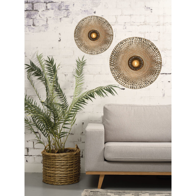 Good&Mojo-collectie Wandlamp Kalimantan bamboe plat S