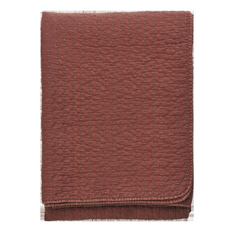 Madam Stoltz Gewatteerde katoenen plaid Brick, bruin