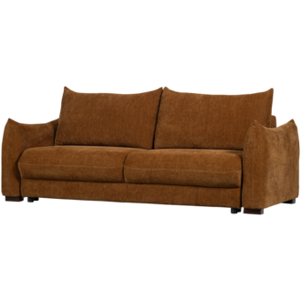 WOOOD Jonne 3-Seater Sofa Bed Chenille Brown