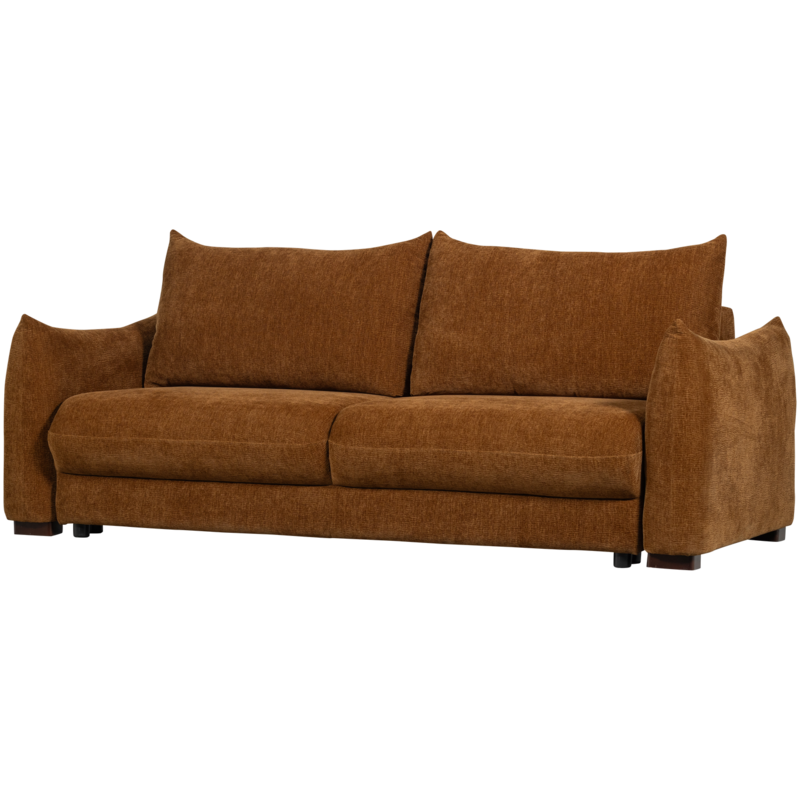 WOOOD-collectie Jonne 3-Seater Sofa Bed Chenille Brown