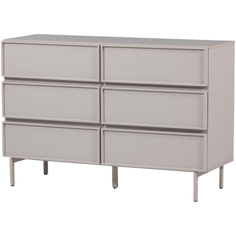 WOOOD-collectie Tours Ladekast 6 Lades Melamine/Mdf Zand