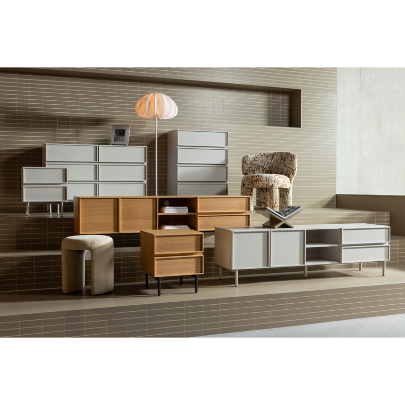 WOOOD-collectie Tours Ladekast 6 Lades Melamine/Mdf Zand