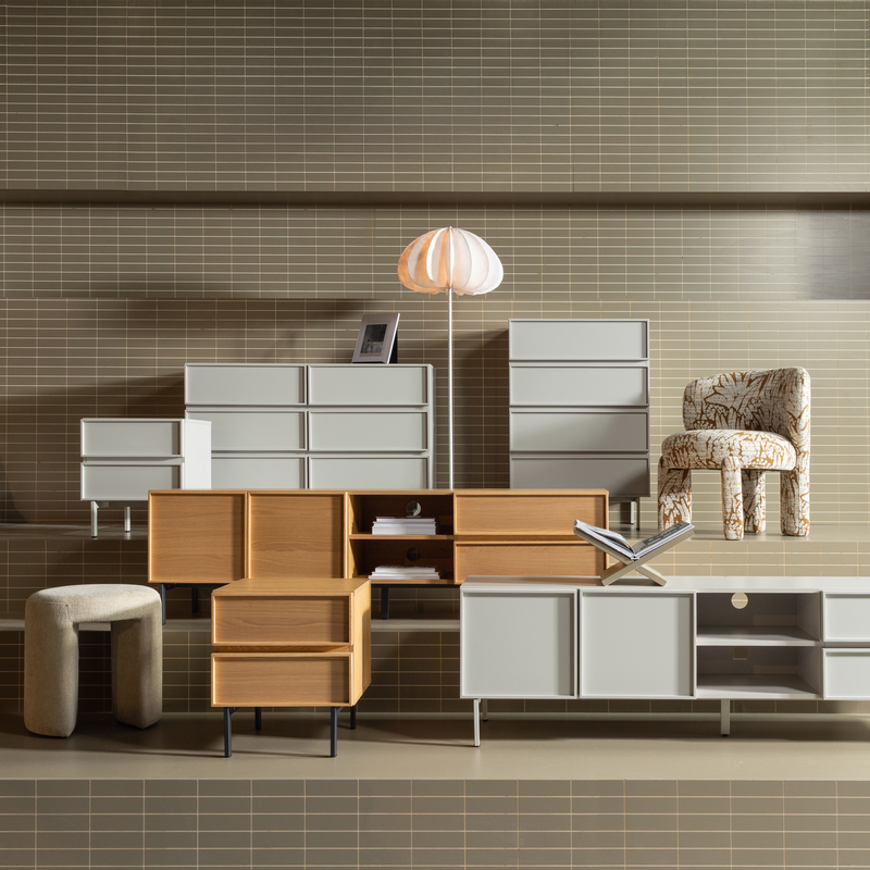 WOOOD-collectie Tours Ladekast 4 Lades Melamine/Mdf Zand