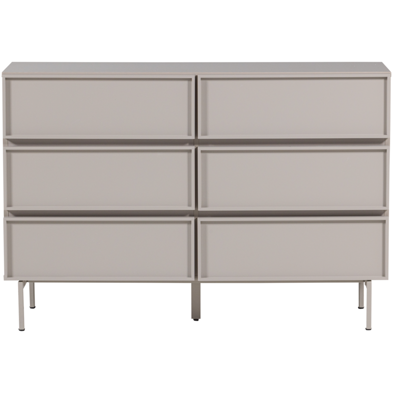 WOOOD-collectie Tours Ladekast 6 Lades Melamine/Mdf Zand