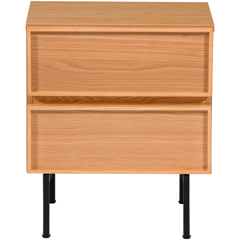 WOOOD-collectie Tours Ladekast/Nachtkastje 2 Lades Melamine/Mdf Naturel