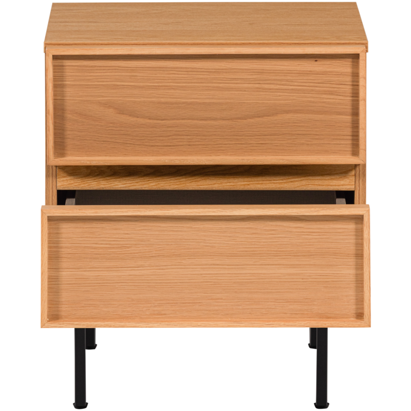 WOOOD-collectie Tours Ladekast/Nachtkastje 2 Lades Melamine/Mdf Naturel