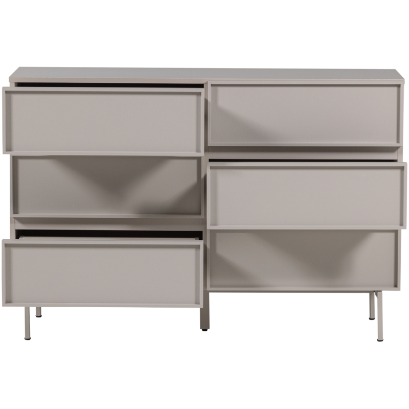 WOOOD-collectie Tours Ladekast 6 Lades Melamine/Mdf Zand