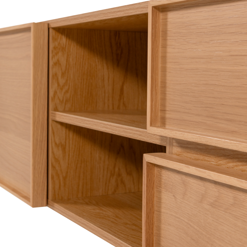 WOOOD-collectie Tours TV Stand 180 cm Melamine/MDF Natural