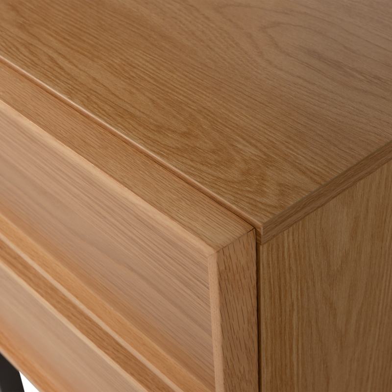 WOOOD-collectie Tours Ladekast/Nachtkastje 2 Lades Melamine/Mdf Naturel