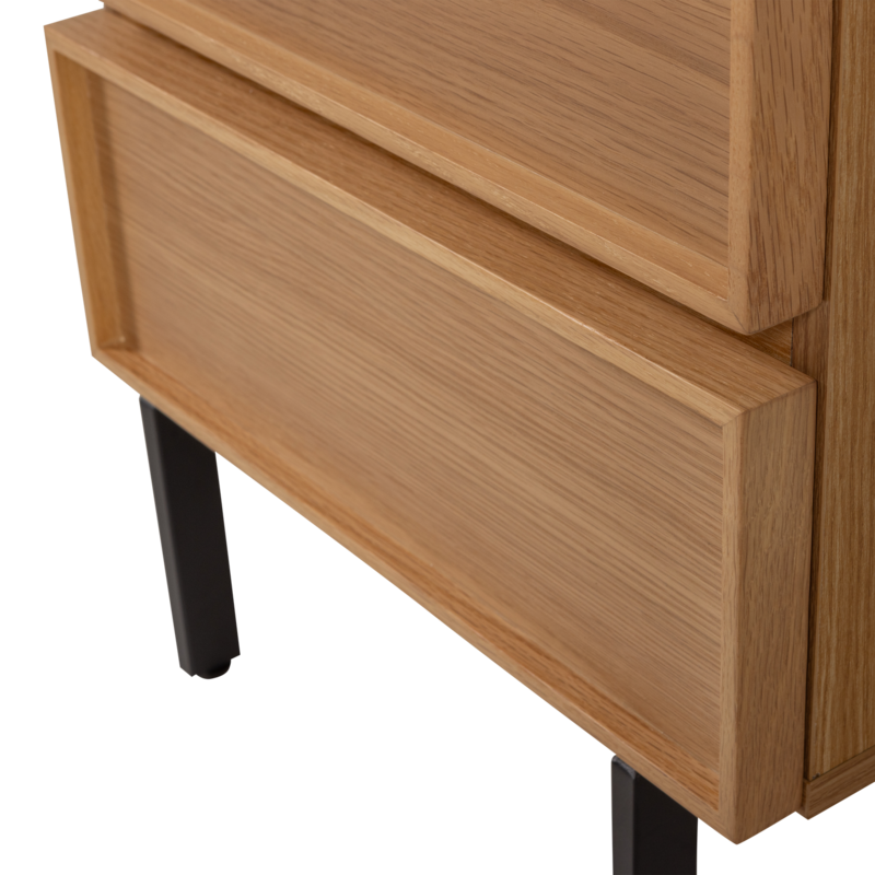 WOOOD-collectie Tours Ladekast/Nachtkastje 2 Lades Melamine/Mdf Naturel