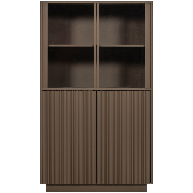 WOOOD-collectie Nova Lage Vitrinekast Grenen Truffel Bruin [Fsc]
