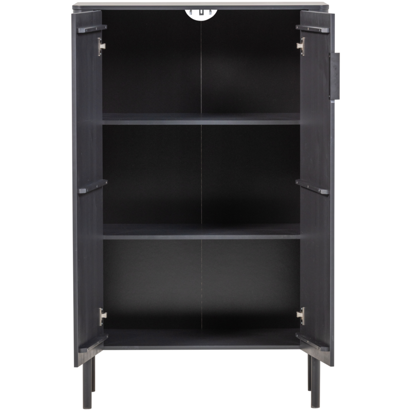 WOOOD-collectie Gunnar 2-Door Cabinet Pine Matte Black [FSC]