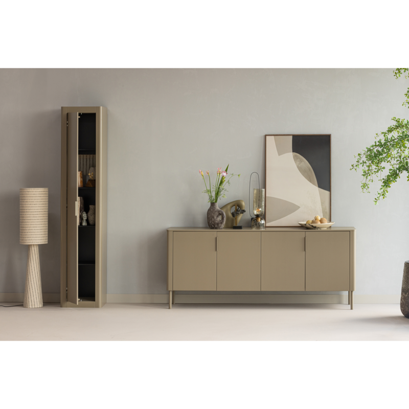 WOOOD-collectie Gunnar Smalle Hoge Kast Grenen Mud [Fsc]
