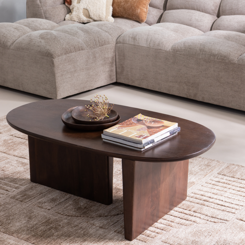 WOOOD-collectie Seam Coffee Table Mango Wood Dark Brown