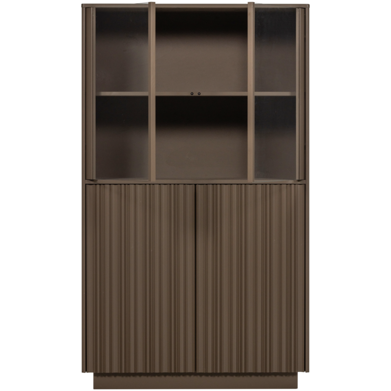 WOOOD-collectie Nova Lage Vitrinekast Grenen Truffel Bruin [Fsc]
