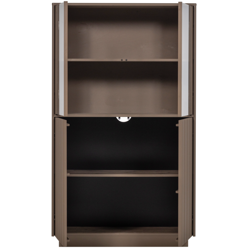 WOOOD-collectie Nova Lage Vitrinekast Grenen Truffel Bruin [Fsc]