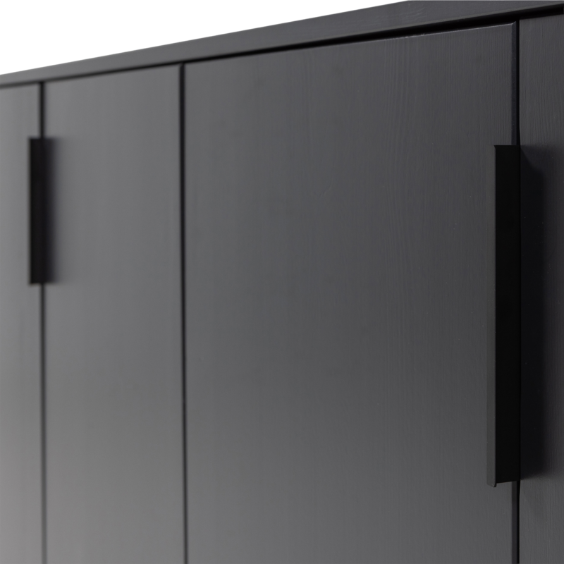 WOOOD-collectie Gunnar Dressoir 200 Cm Grenen Matzwart [Fsc]