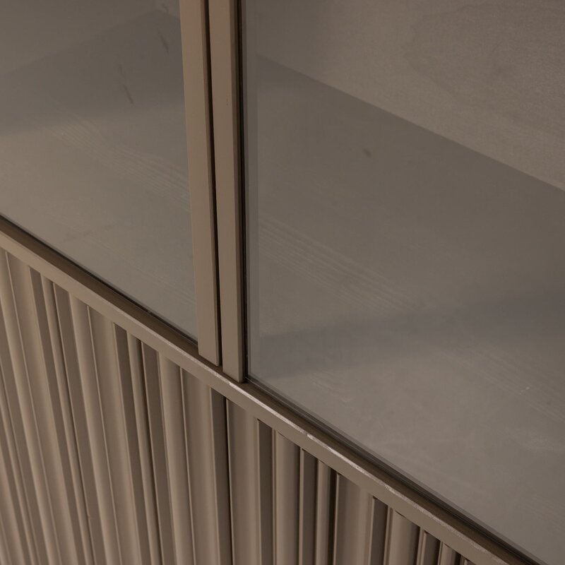 WOOOD-collectie Nova Lage Vitrinekast Grenen Truffel Bruin [Fsc]