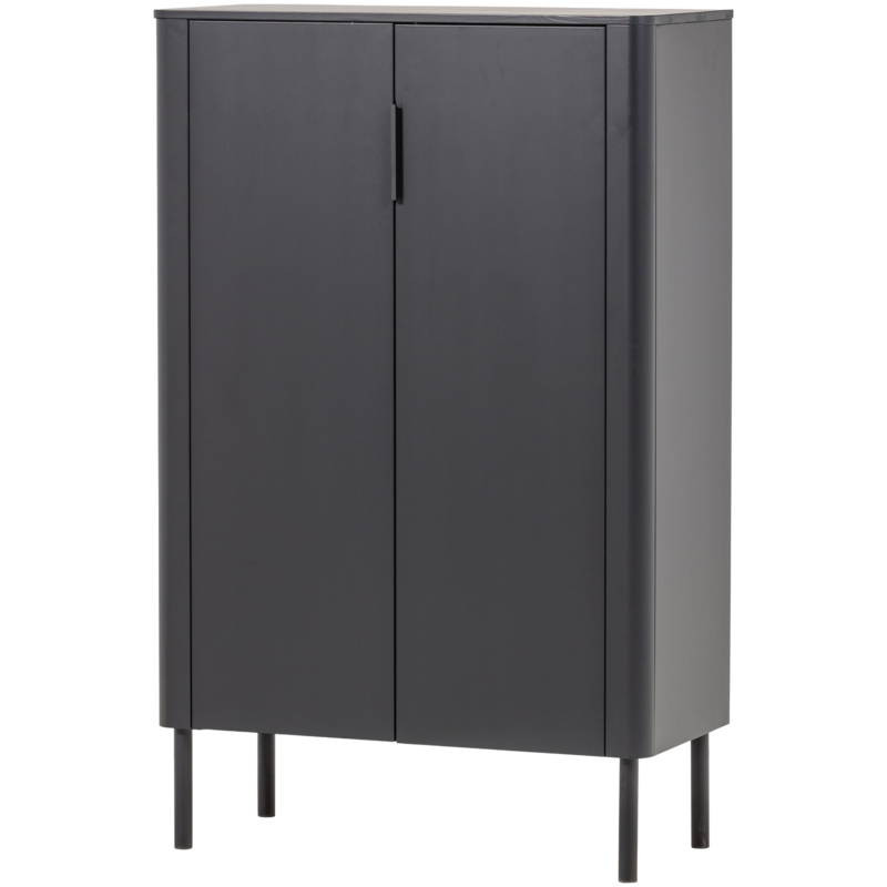 WOOOD-collectie Gunnar 2-Deurs Kast Grenen Matzwart [Fsc]